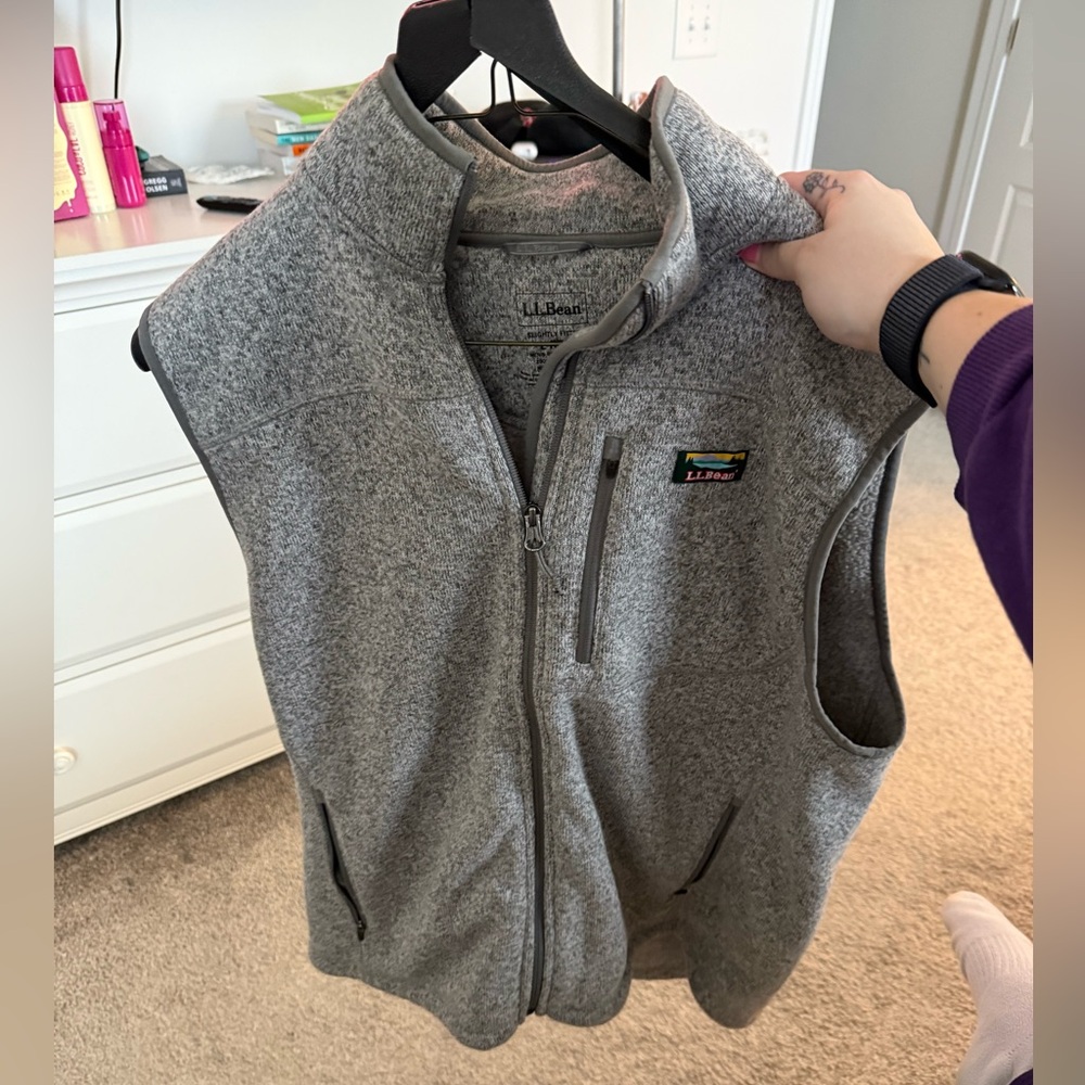 LLBean Gray Slightly Fitted Vest